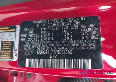 2024 Kia Ev6 Gt-Line from USA, damaged, VIN KNDC44LA8R5169650